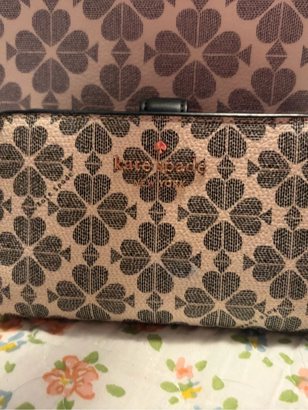 Kate Spade signature spade flower large tote with black trim